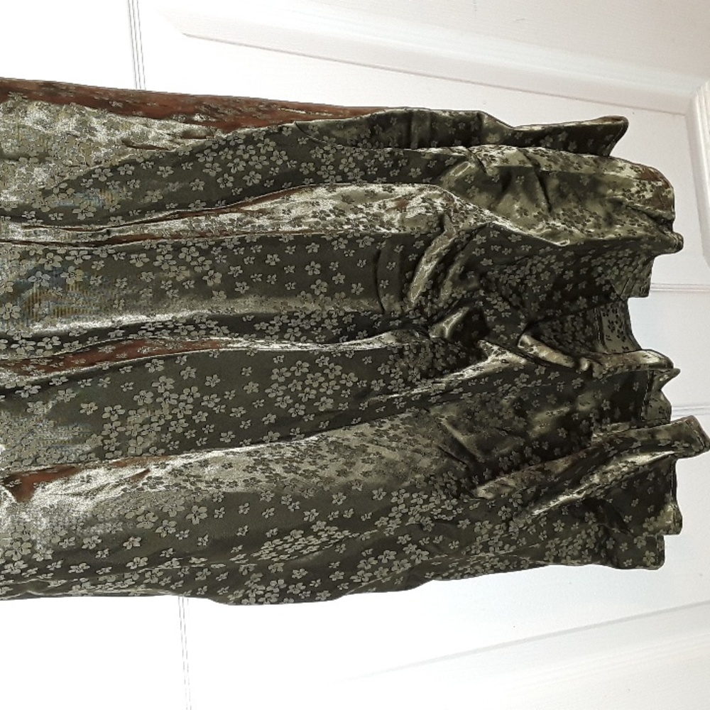 AUGUSTE the Label Cyd Midi Slip Dress floral Khaki Olive XXL tie back BNWT Satin - Picture 6 of 16